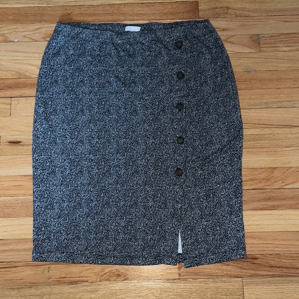 14th & Union xl black white grey skirt with slit and buttons